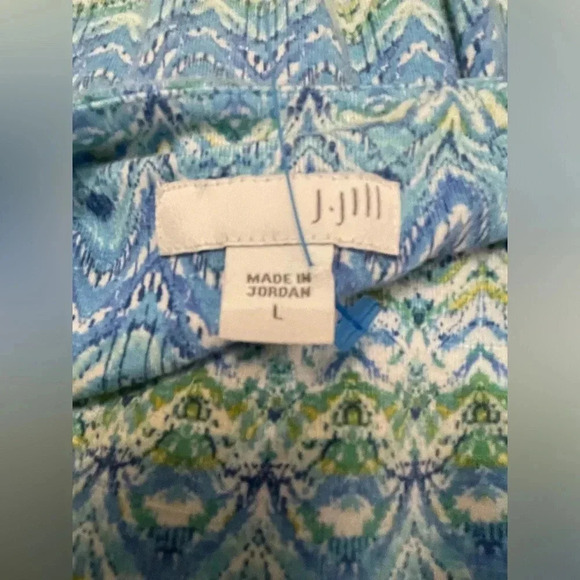 J Jill Maxi Dress Blue Green Surplice V-Neck Sleeveless Stripes Soft Stretch - Picture 5 of 6